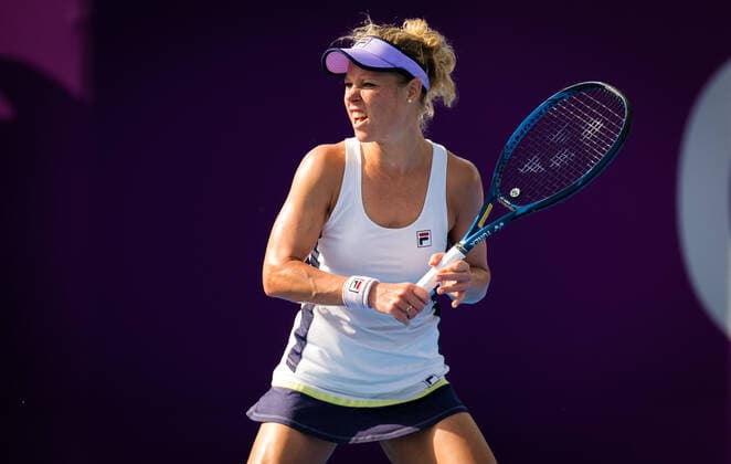 February 28, 2021, DOHA, QATAR: Laura Siegemund of Germany in action during the second qualifications round of the 2021 Qatar Total Open WTA, Tennis Damen 500 tournament against Elena-Gabriela Ruse of Romania DOHA QATAR - ZUMAa181 20210228_zaa_a181_038 Copyright: xRobxPrangex