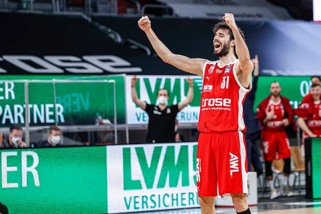 Michele Vitali Brose Bamberg, 31 Brose Bamberg Fraport Skyliners Frankfurt easyCredit BBL Basketball Bundesliga Basketball Season 2020 21 Matchday, 28 02 2021 Bamberg, Brose Arena