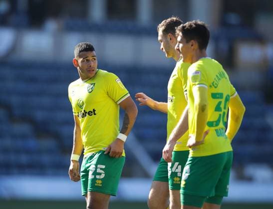 Onel Hernandez of Norwich City during the Sky Bet Championship match at Adams Park, High Wycombe. Picture date: 28th February 2021. Picture credit should read: David Klein Sportimage EDITORIAL USE ONLY. No use with unauthorised audio, video, data, fixture lists, club league logos or live services. Online in-match use limited to 120 images, no video emulation. No use in betting, games or single club league player publications. SPI-0928-0093