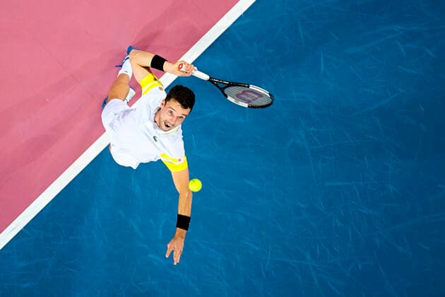 Roberto Bautista Agut (Esp) TENNIS : Open Sud de France 2021 - Finale Simple messieurs - Montpellier - 28 02 2021 JBAutissier Panoramic 