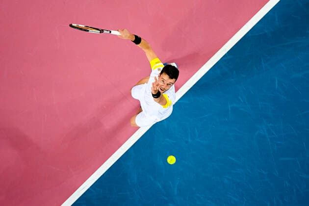Roberto Bautista Agut (Esp) TENNIS : Open Sud de France 2021 - Finale Simple messieurs - Montpellier - 28 02 2021 JBAutissier Panoramic 