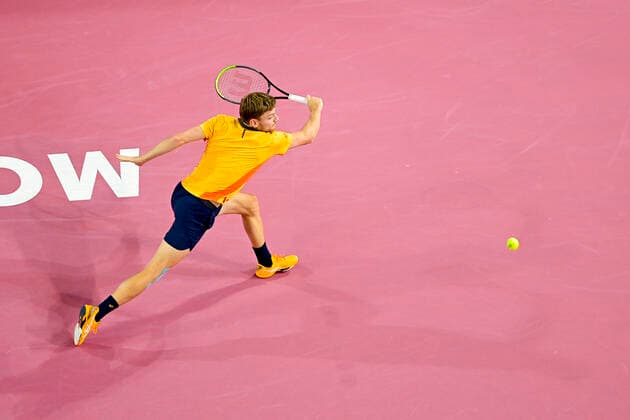 David Goffin (Bel) TENNIS : Open Sud de France 2021 - Finale Simple messieurs - Montpellier - 28 02 2021 JBAutissier Panoramic 