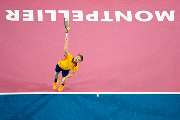 David Goffin (Bel) TENNIS : Open Sud de France 2021 - Finale Simple messieurs - Montpellier - 28 02 2021 JBAutissier Panoramic 