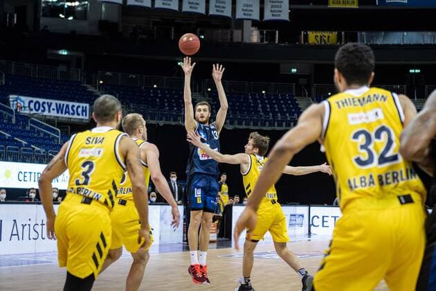Basketball Berlin 28 02 2021 Season 2020 2021 1 Bundesliga easyCredit BBL Alba Berlin HAKRO Merlins Crailsheim Radii Caisin Crailsheim, No 13