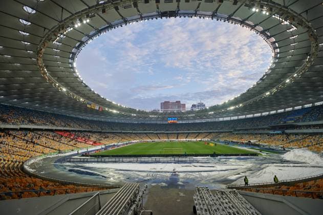 KYIV, UKRAINE - FEBRUARY 21, 2021: NSC Olympic. The football match of Ukrainian Premiere League FC Shakhtar - FC Ruh Copyright: xVitaliixKliuiev(Vitleo)x