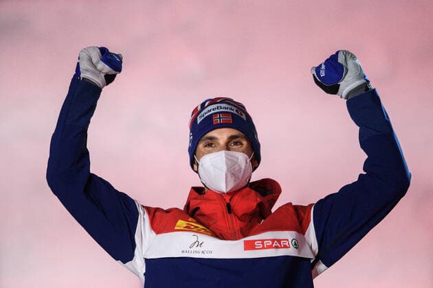 210228 Bronze medalist Hans Christer Holund of Norway at the Medal ceremony for the mens cross country skiing skiathlon during the FIS Nordic Ski World Championships on February 28, 2021 in Oberstdorf Photo Johanna Lundberg BILDBYRAN kod JL JL0087 skidor cross country skiing langrenn fis nordic world ski championships vm ski vm skid vm 4 bbeng norway bronze,  Copyright: JOHANNAxLUNDBERG BB210228JL145