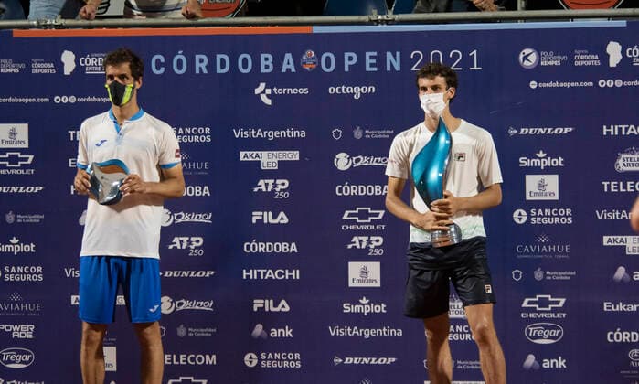 February 28, 2021, Cordoba Capital, Cordoba, Argentina: Argentine tennis player Juan Manuel Cerundolo (335 Ã‚Â°) ARG, winner of the title at the Cordoba Open 2021. He beat Spanish tennis player Albert Ramos-VioÂ±olas ESP (47 Ã‚Â°) 6-0, 2-6 and 6-2. Cordoba Capital Argentina - ZUMAb196 20210228_zip_b196_047 Copyright: xDanielxBustosx