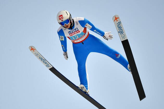 Halvor Egner GRANERUD NOR ,jump,action,single action,single picture,crop,full body shot,whole figure Ski Jumping Mixed Normal Hill Team,Ski Jumping Mixed Team,Team Jumping Normal Hill FIS Nordic World Ski Championships 2021in Oberstdorf from 22 02 07 03 2021 Â