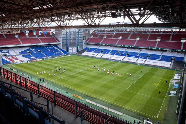 FC Copenhagen v Aarhus GF, 3F Superliga, Copenhagen, Denmark Copenhagen, Denmark. 28th, February 2021. Players of FC Copenhagen and Aarhus GF seen warming up before the 3F Superliga match between FC Copenhagen and Aarhus GF in Parken in Copenhagen, Denmark. Copenhagen Denmark  Copyright: xGonzalesxPhoto RunexMathiesenx