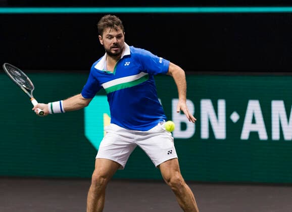 Rotterdam, The Netherlands, 28 Februari 2021, ABNAMRO World Tennis Tournament, Ahoy, First round doubles: Stan Wawrinka (SUI). xtennisimagescomxhenkkosterx  Copyright: xHenkxKosterx