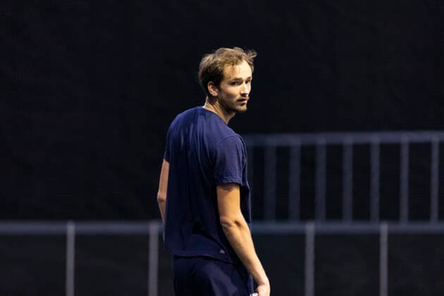 Rotterdam, The Netherlands, 28 Februari 2021, ABNAMRO World Tennis Tournament, Ahoy, Practice. Danill Medvedev (RUS). Photo:  Copyright: xAlyssaxvanxHeystx