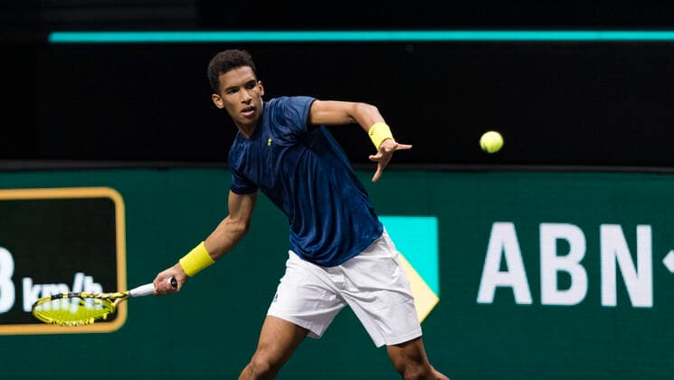 Rotterdam, The Netherlands, 28 Februari 2021, ABNAMRO World Tennis Tournament, Ahoy, First round match: Felix Auger-Aliassime (CAN). xtennisimagescomxhenkkosterx  Copyright: xHenkxKosterx