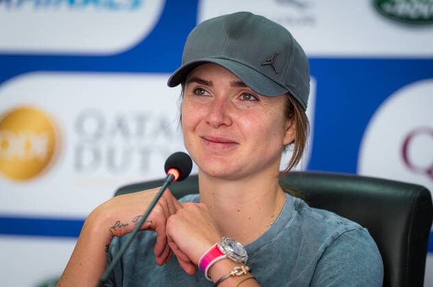 March 1, 2021, DOHA, QATAR: Elina Svitolina of the Ukraine talks to the media ahead of the 2021 Qatar Total Open WTA, Tennis Damen 500 tournament DOHA QATAR - ZUMAa181 20210301_zaa_a181_017 Copyright: xRobxPrangex