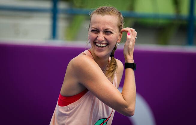 March 1, 2021, DOHA, QATAR: Petra Kvitova of the Czech Republic during practice ahead of the 2021 Qatar Total Open WTA, Tennis Damen 500 tournament DOHA QATAR - ZUMAa181 20210301_zaa_a181_164 Copyright: xRobxPrangex