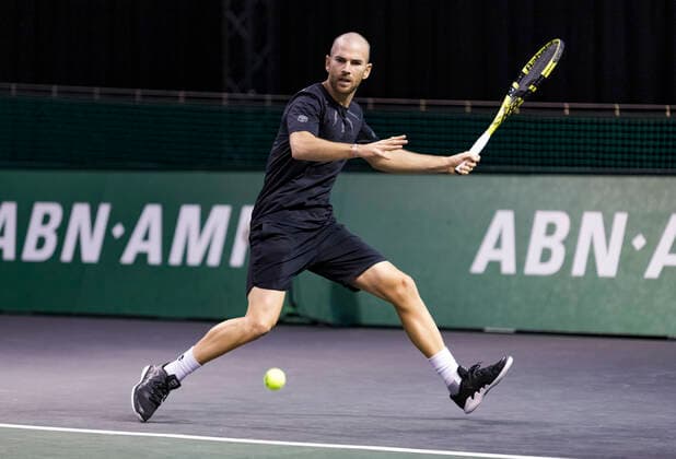 Rotterdam, The Netherlands, 2 march 2021, ABNAMRO World Tennis Tournament, Ahoy, First round : Adrian Mannarino (FRA) XhenkkosterX  Copyright: xAlyssaxvanxHeystx