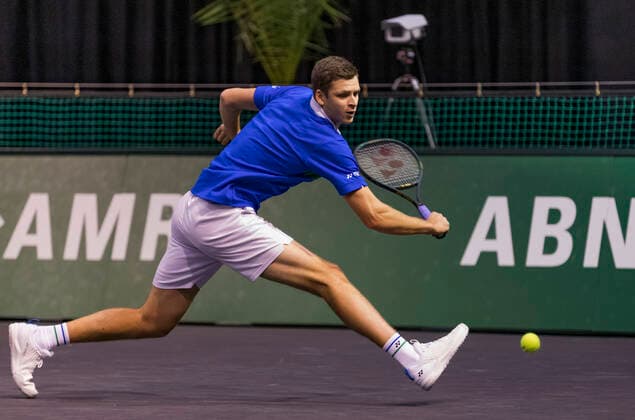 Rotterdam, The Netherlands, 2 march 2021, ABNAMRO World Tennis Tournament, Ahoy, First round : Hubert Hurkacz (POL) XhenkkosterX  Copyright: xAlyssaxvanxHeystx