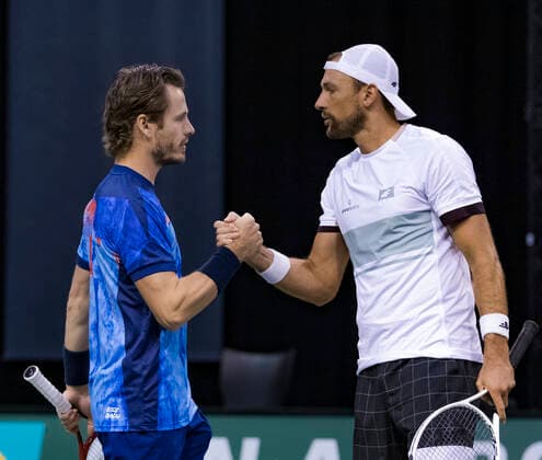 Rotterdam, The Netherlands, 2 march 2021, ABNAMRO World Tennis Tournament, Ahoy, First round doubles: Wesley Koolhof (NED) Lukasz Kobot (POL). XhenkkosterX  Copyright: xAlyssaxvanxHeystx