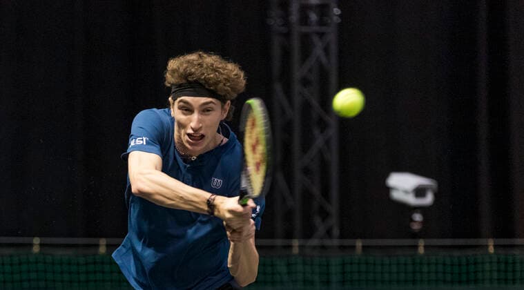 Rotterdam, The Netherlands, 2 march 2021, ABNAMRO World Tennis Tournament, Ahoy, First round match: Ugo Humbert (FRA). XhenkkosterX  Copyright: xAlyssaxvanxHeystx