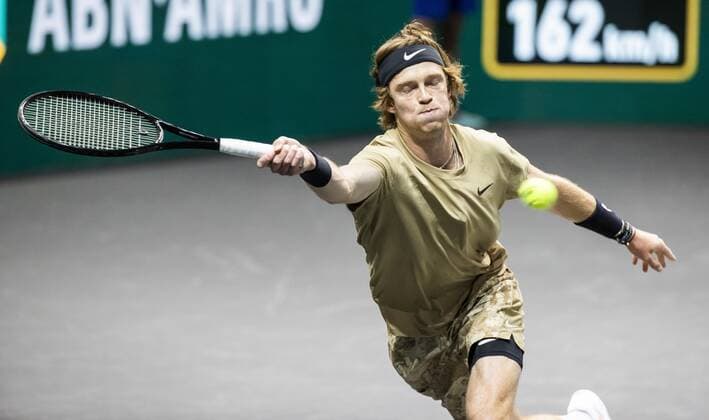 Tournament in Rotterdam, The Netherlands, 02 March 2021 The ATP tournament in Ahoy takes place without an audience due to the corona pandemic ANP KOEN SUYK xVIxANPxSportx xxANPxIVx 428788576