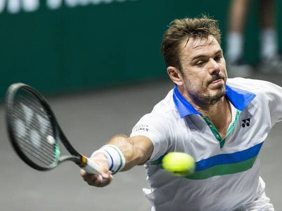 ROTTERDAM Stan Wawrinka SUI in action against Karen Khachanov RUS on the second day of the ABN AMRO World Tennis Tournament in Rotterdam, The Netherlands, 02 March 2021 The ATP tournament in Ahoy takes place without an audience due to the corona pandemic ANP KOEN SUYK xVIxANPxSportx xxANPxIVx 428791843