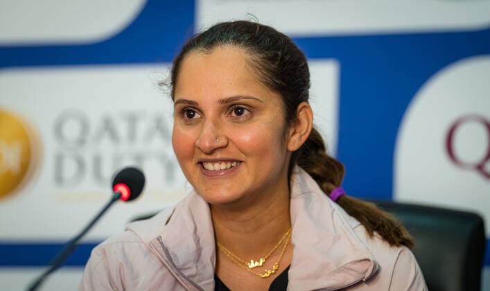 March 2, 2021, DOHA, QATAR: Sania Mirza of India talks to the media at the 2021 Qatar Total Open WTA, Tennis Damen 500 tournament DOHA QATAR - ZUMAa181 20210302_zaa_a181_054 Copyright: xRobxPrangex