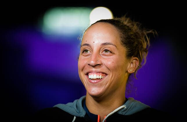 March 2, 2021, DOHA, QATAR: Madison Keys of the United States talks to the media after her first-round match at the 2021 Qatar Total Open WTA, Tennis Damen 500 tournament DOHA QATAR - ZUMAa181 20210302_zaa_a181_101 Copyright: xRobxPrangex