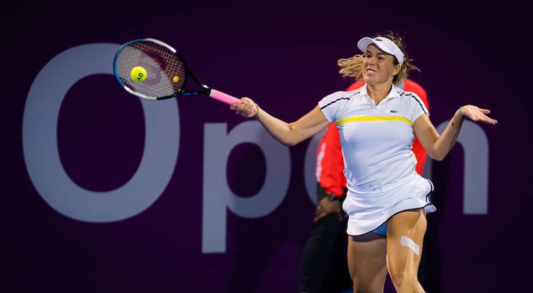 March 2, 2021, DOHA, QATAR: Anastasia Pavlyuchenkova of Russia in action during her first round match at the 2021 Qatar Total Open WTA, Tennis Damen 500 tournament againts Kristyna Pliskova of the Czech Republic DOHA QATAR - ZUMAa181 20210302_zaa_a181_139 Copyright: xRobxPrangex