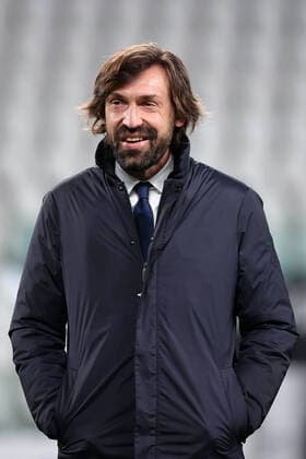 Andrea Pirlo coach of Juventus FC smiles during the Serie A football match between Juventus FC and Spezia Calcio at Allianz stadium in Torino (Italy), March 2nd, 2021. Photo Federico Tardito Insidefoto federicoxtardito