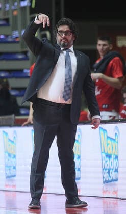 Andrea Trinchieri, Turkish Airlines EuroLeague Regular Season, 2 March, 02 03 2021 Crvena Zvezda mts Belgrade vs FC Bayern Munich , Basketball, Turkish Airlines EuroLeague Regular Season, 2 March, 02 03 2021 Beograd Copyright: xEIBNER NikolaxKrsticx EP_EER