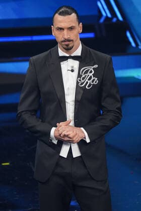 210302 Zlatan Ibrahimovic attends the Sanremo Music Festival 2021 on March 3, 2021 in Sanremo Photo Image Photo Bildbyran fotboll football soccer serie a milan zlatan ibrahimovic San remo Sanremo festivalen,  Copyright: IMAGExPHOTO BB210302BB585