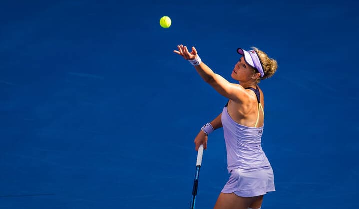 March 3, 2021, DOHA, QATAR: Laura Siegemund of Germany in action during her second-round match at the 2021 Qatar Total Open WTA, Tennis Damen 500 tournament against Victoria Azarenka of Belarus DOHA QATAR - ZUMAa181 20210303_zaa_a181_016 Copyright: xRobxPrangex