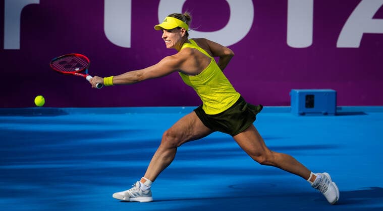 March 3, 2021, DOHA, QATAR: Angelique Kerber of Germany in action during her second-round match at the 2021 Qatar Total Open WTA, Tennis Damen 500 tournament against Anett Kontaveit of Estonia DOHA QATAR - ZUMAa181 20210303_zaa_a181_027 Copyright: xRobxPrangex