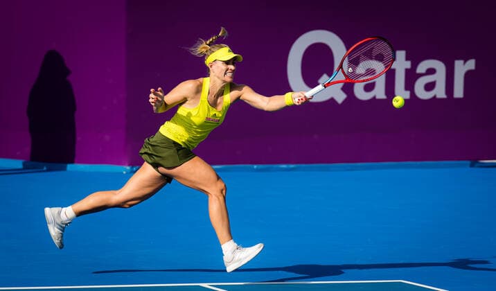 March 3, 2021, DOHA, QATAR: Angelique Kerber of Germany in action during her second-round match at the 2021 Qatar Total Open WTA, Tennis Damen 500 tournament against Anett Kontaveit of Estonia DOHA QATAR - ZUMAa181 20210303_zaa_a181_028 Copyright: xRobxPrangex