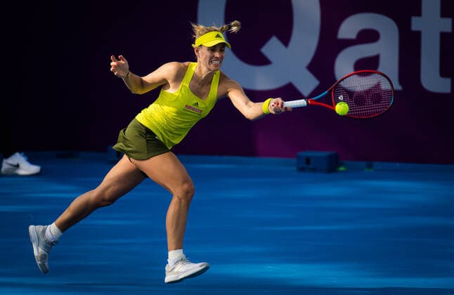 March 3, 2021, DOHA, QATAR: Angelique Kerber of Germany in action during her second-round match at the 2021 Qatar Total Open WTA, Tennis Damen 500 tournament against Anett Kontaveit of Estonia DOHA QATAR - ZUMAa181 20210303_zaa_a181_035 Copyright: xRobxPrangex