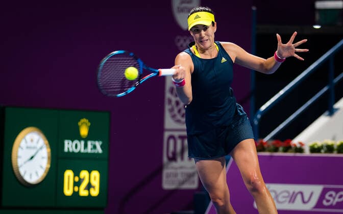 March 3, 2021, DOHA, QATAR: Garbine Muguruza of Spain in action during her second-round match at the 2021 Qatar Total Open WTA, Tennis Damen 500 tournament against Aryna Sabalenka of Belarus DOHA QATAR - ZUMAa181 20210303_zaa_a181_110 Copyright: xRobxPrangex