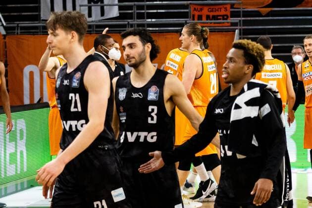 Ratiopharm Ulm wins against Hamburg Towers with 89 76 Final score GER, Ratiopharm Ulm vs Hamburg Towers, easycredit 1 Bundesliga Basketball, 20 Matchday, Season 2020 21, 03 03 2021 Ratiopharm Ulm vs BG Goettingen, 1 Basketball Bundesliga New Ulm. Copyright: xEibner-Pressefoto RogerxBuerkex EP_EER