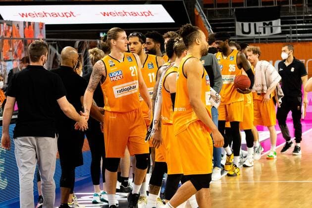 Ratiopharm Ulm wins against Hamburg Towers with 89 76 Final score GER, Ratiopharm Ulm vs Hamburg Towers, easycredit 1 Bundesliga Basketball, 20 Matchday, Season 2020 21, 03 03 2021 Ratiopharm Ulm vs BG Goettingen, 1 Basketball Bundesliga New Ulm. Copyright: xEibner-Pressefoto RogerxBuerkex EP_EER