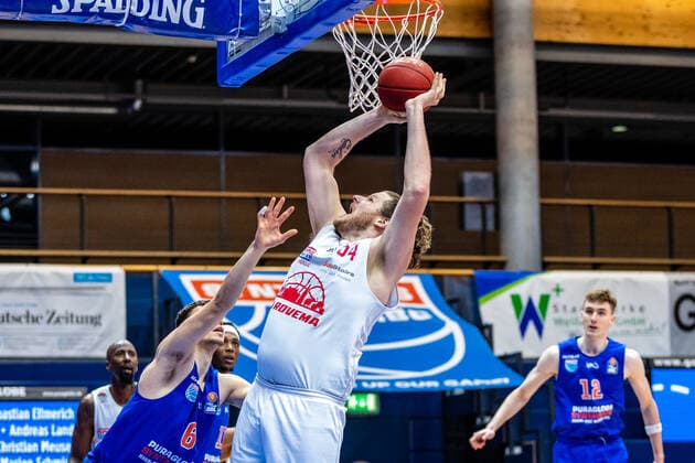 John Bryant 54 Jobstairs Giessen 46ers during the match Season 2020 2021 Men in the EasyCredit Bundesliga between Syntainics MBC and Jobstairs Giessen 46ers at Stadthalle Weissenfels on 3 March 2021 in Weissenfels, Saxony Anhalt, Germany