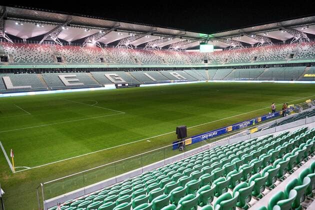 03.03.2021 WARSZAWA ( POLAND ) PILKA NOZNA ( FOOTBALL ) FORTUNA PUCHAR POLSKI SEZON 2020 2021 ( POLISH CUP 1 4 FINAL ) - 1 4 FINALU CWIERCFINAL MECZ LEGIA WARSZAWA - PIAST GLIWICE ( GAME ) NZ BANNERY REKLAMOWE FORTUNA PUCHAR POLSKI BRANDING REKLAMA STADION LEGII FOTO MICHAL STANCZYK CYFRASPORT NEWSPIX.PL --- Newspix.pl  20210303CSMS0005