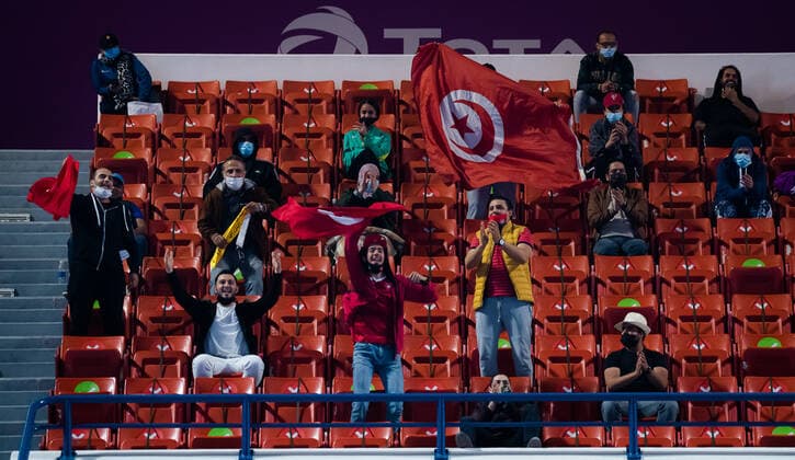 March 4, 2021, DOHA, QATAR: Ons Jabeur Fans during the second round at the 2021 Qatar Total Open WTA, Tennis Damen 500 tournament DOHA QATAR - ZUMAa181 20210304_zaa_a181_001 Copyright: xRobxPrangex