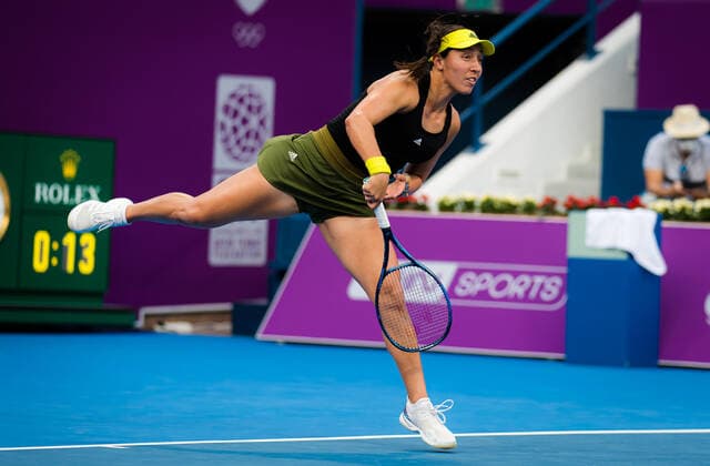 March 4, 2021, DOHA, QATAR: Jessica Pegula of the United States in action during the quarter-finals of the 2021 Qatar Total Open WTA, Tennis Damen 500 tournament against Karolina Pliskova of the Czech Republic DOHA QATAR - ZUMAa181 20210304_zaa_a181_051 Copyright: xRobxPrangex