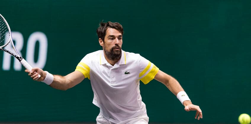 Rotterdam, The Netherlands, 4 march 2021, ABNAMRO World Tennis Tournament, Ahoy, Second round singles: Jeremy Chardy (FRA). Photo: .tennisimages.com henkkoster  Copyright: xHenkxKosterx