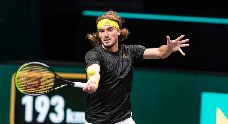 Rotterdam, The Netherlands, 4 march 2021, ABNAMRO World Tennis Tournament, Ahoy, Second round single: Stefanos Tsitsipas (GRE). Photo: .tennisimages.com henkkoster  Copyright: xHenkxKosterx