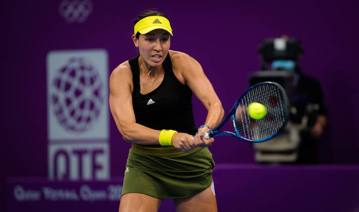 March 4, 2021, DOHA, QATAR: Jessica Pegula of the United States in action during the quarter-finals of the 2021 Qatar Total Open WTA, Tennis Damen 500 tournament against Karolina Pliskova of the Czech Republic DOHA QATAR - ZUMAa181 20210304_zaa_a181_068 Copyright: xRobxPrangex