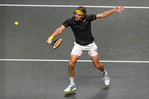 Rotterdam, The Netherlands, 4 march 2021, ABNAMRO World Tennis Tournament, Ahoy, First round match: Stefanos Tsitsipas (GRE). Photo:  Copyright: xHenkxKosterx