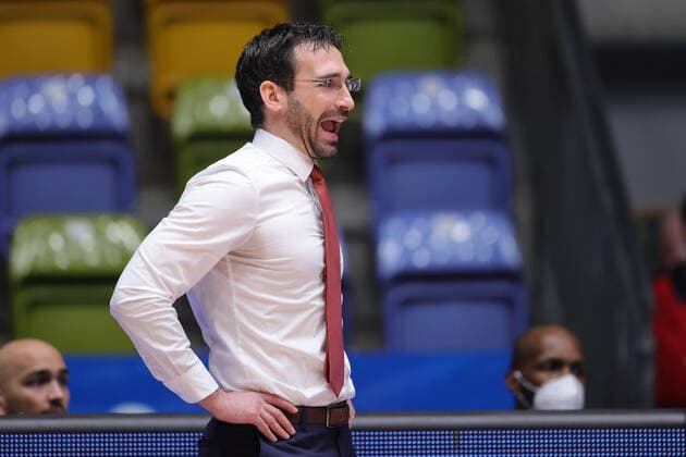 Fraport Skyliners RASTA Vechta, easyCredit BBL Head Coach Thomas Paech RASTA Vechta, Thomas Päch Basketball match of the easyCredit BBL between Fraport Skyliners and RASTA Vechta on 4 March 2021 at Fraport Arena in Frankfurt am Main , Frankfurt am Main Hesse Germany Fraport Arena
