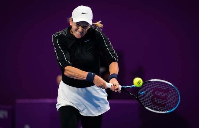 March 4, 2021, DOHA, QATAR: Victoria Azarenka of Belarus in action during the quarter-finals of the 2021 Qatar Total Open WTA, Tennis Damen 500 tournament against Elina Svitolina of the Ukraine DOHA QATAR - ZUMAa181 20210304_zaa_a181_089 Copyright: xRobxPrangex