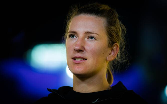 March 4, 2021, DOHA, QATAR: Victoria Azarenka of Belarus talks to the media after reaching the semi-final at the 2021 Qatar Total Open WTA, Tennis Damen 500 tournament DOHA QATAR - ZUMAa181 20210304_zaa_a181_098 Copyright: xRobxPrangex