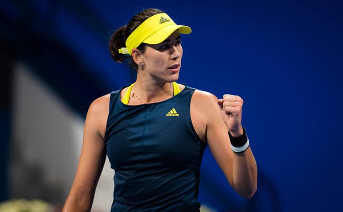March 4, 2021, DOHA, QATAR: Garbine Muguruza of Spain in action during the quarter-final at the 2021 Qatar Total Open WTA, Tennis Damen 500 tournament against Maria Sakkari of Greece DOHA QATAR - ZUMAa181 20210304_zaa_a181_101 Copyright: xRobxPrangex