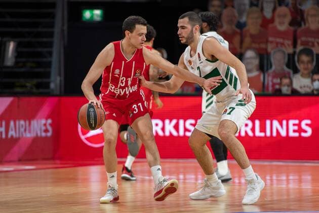 Zan Mark Sisko 31 FC Bayern , Leferis Bochoridis 7 Panathinaikos Athens , FC Bayern Basketball vs Panathinaikos Athens, EuroLeague, 04 03 2021 Muenchen Bayern Germany Copyright: xkolbert-press UlrichxGamelx